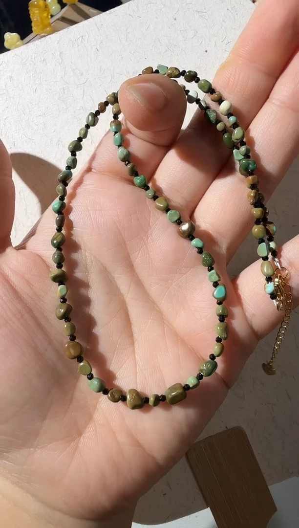 绿松石未镶嵌项链绿松石项链多样性发货