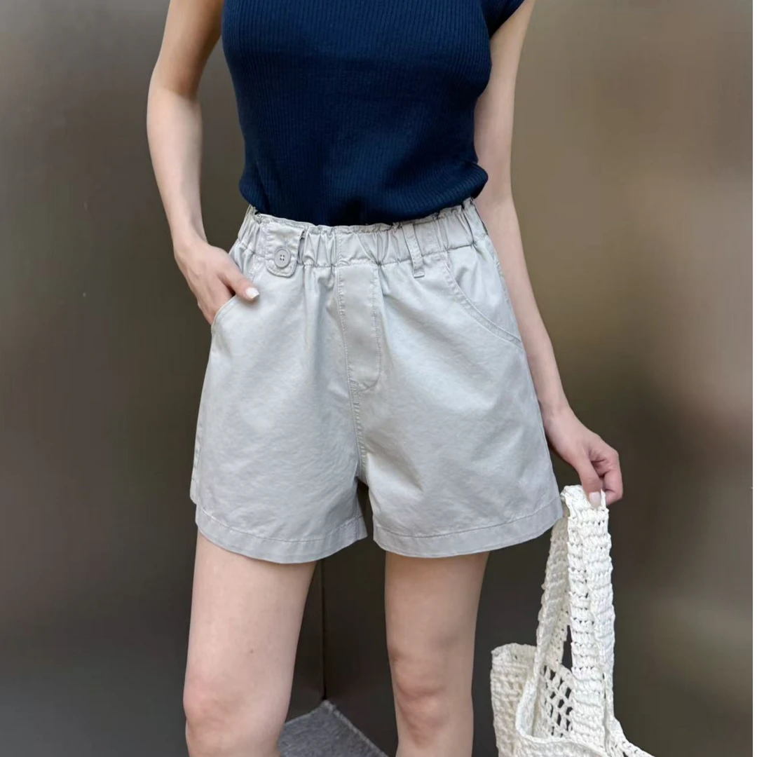 【裤博汇】79310清凉神裤纯色水洗短裤时尚高腰显瘦百搭速干短裤
