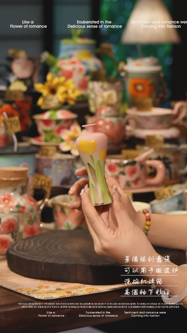 陶瓷景德镇高温釉下彩手工手绘款式