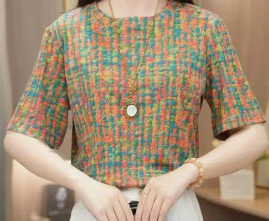 2025新款薄夏打底高品质套头衬衫女气质休闲百搭减龄12003