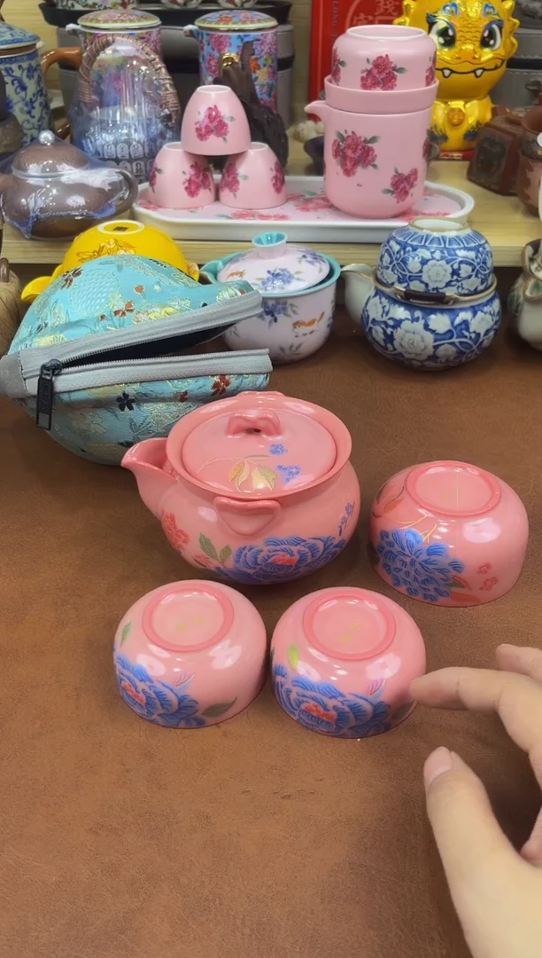陶瓷茶具摆件旅行套组
