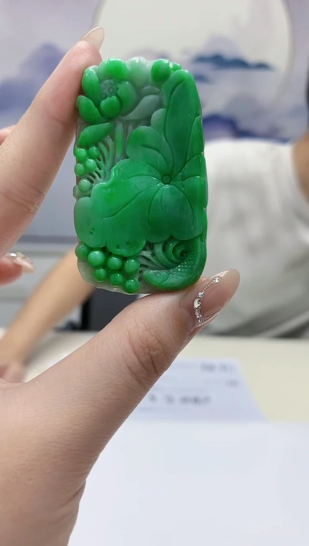 定制翡翠未镶嵌4868jw-毛货挂件220