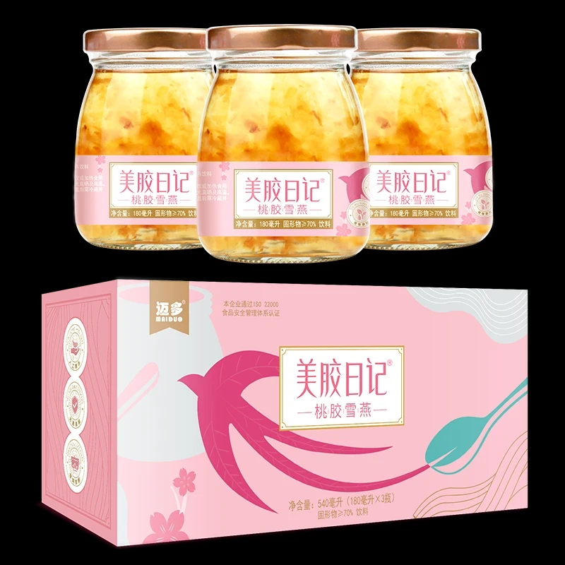 即食桃胶雪燕羹（180ml*3瓶/1盒）*2盒