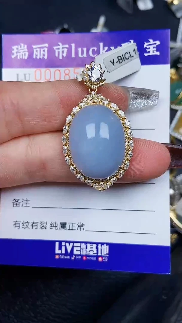 颈饰银S925镶嵌翡翠8560