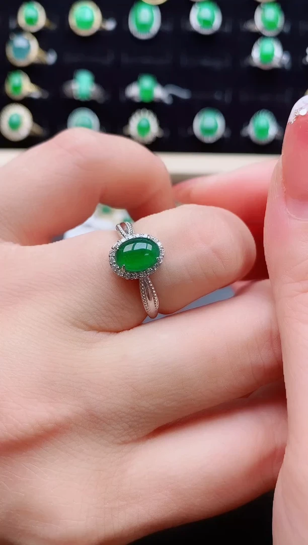 【闪购商品】翡翠戒指银S925镶嵌12121