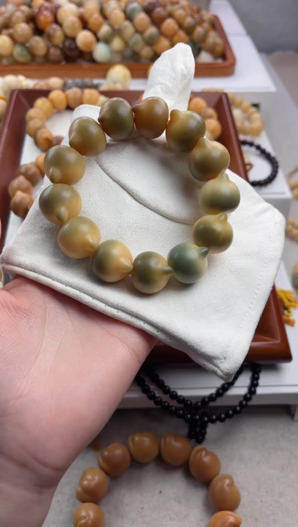 【闪购商品】菩提根/象牙果手串干磨猫猫头21mm瑕疵不补S55