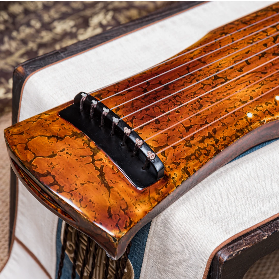 古琴 纯生漆 老衫木 伏羲式 推光漆 润金色漆面 非缎纹 乐圣琴弦