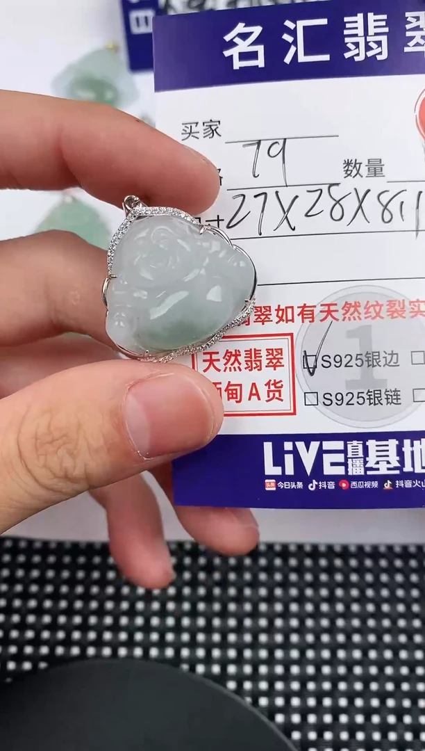 翡翠银S925镶嵌颈饰·