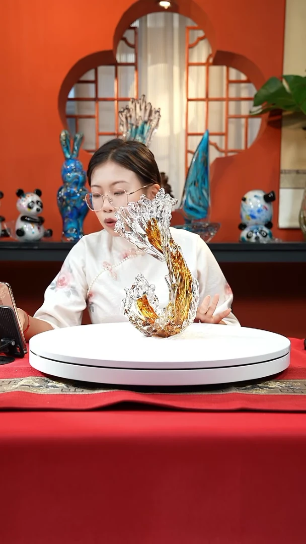 手工艺品琉璃茶金色小海浪