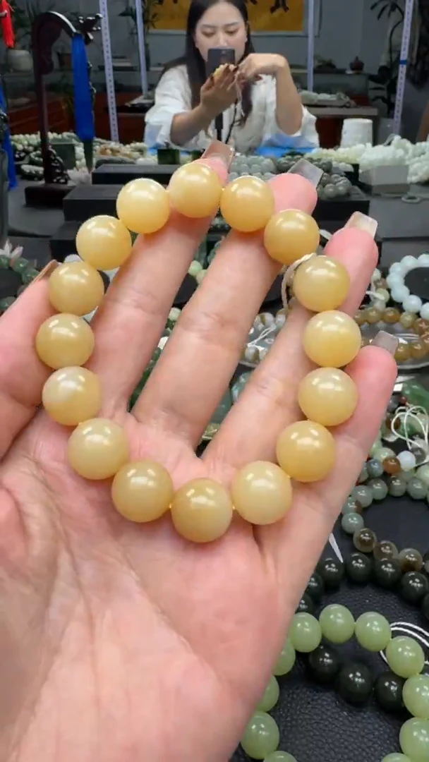 未镶嵌手串和田玉新疆且末蜂蜜糖卡13