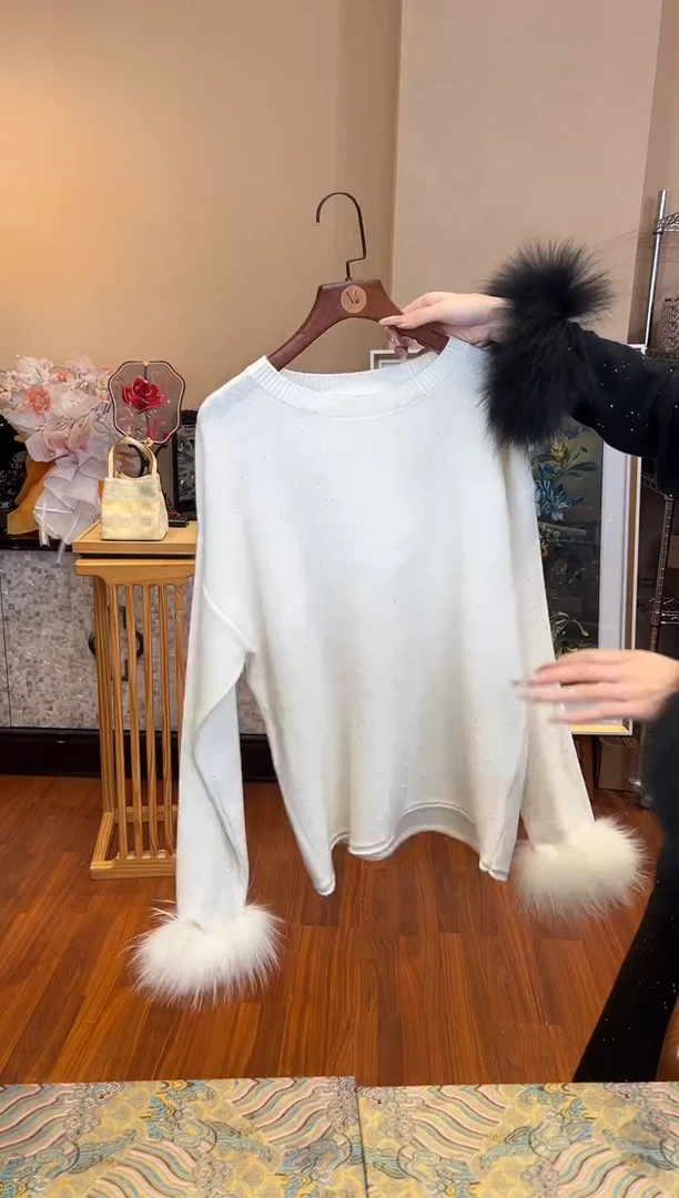 刺绣100山羊绒打底