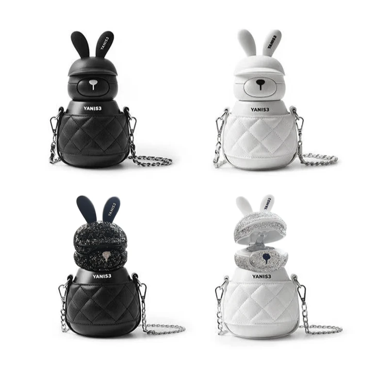 可爱兔316保温杯大肚吸管水杯 颜色款式随机 发2个