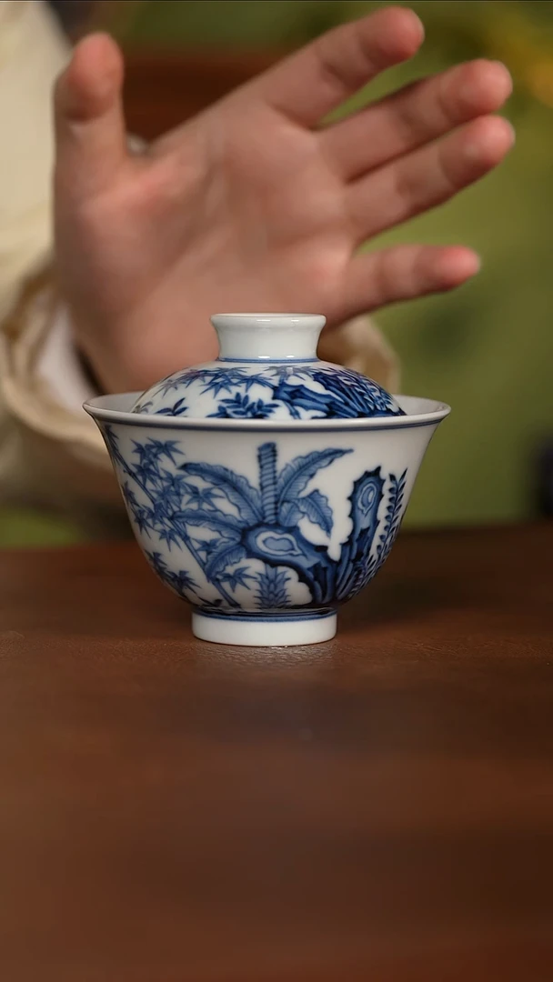 【闪购商品】杯璟然堂 竹石纹盖碗