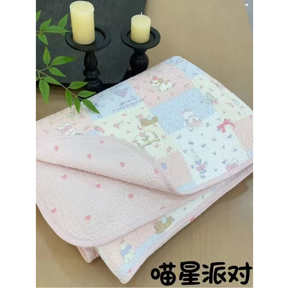 【百优】印花纯棉水洗四季大床盖夹棉绗缝床盖毯子【单件】