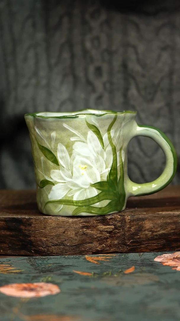 【闪购商品】杯釉下彩手工手绘同款陶器