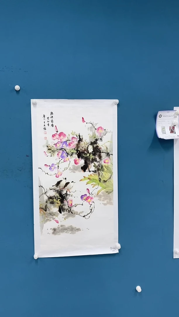 【闪购商品】国画2.16-王夫怀-四尺三开花鸟99