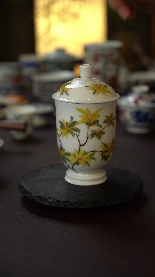 景德镇全手工手绘桂花蕴香杯