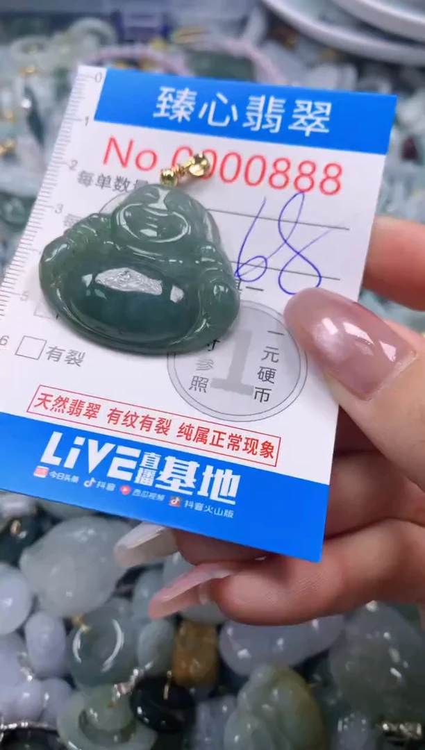 翡翠未镶嵌颈饰含绳000888