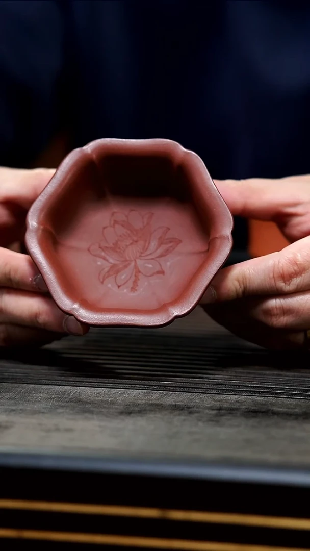 【闪购商品】紫砂茶壶12-底槽清六方莲花杯