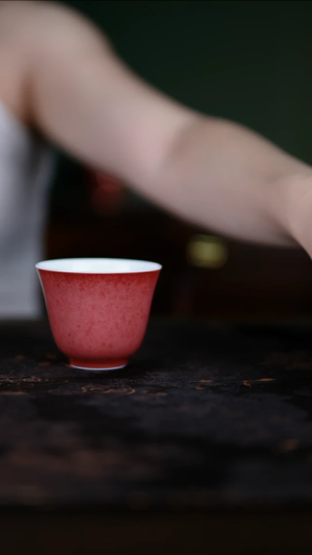 杯子景德镇纯手工陶瓷豇豆红