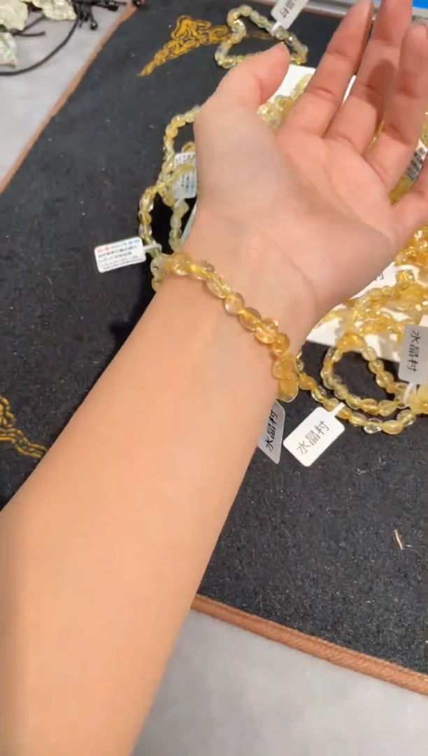 【闪购商品】水晶手链未镶嵌3号黄水晶小糖豆单圈