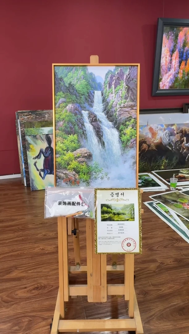 油画【原创·保真·带证书】朝鲜画家纯手绘油画作品--顺丰包邮--