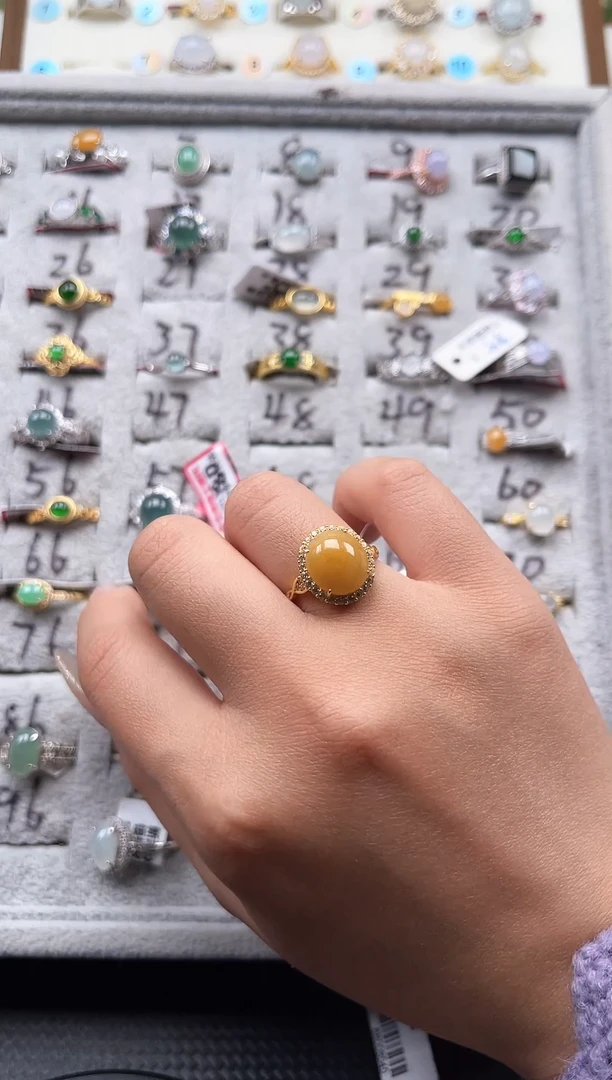 【闪购商品】翡翠戒指银S925镶嵌天然A货翡翠戒指