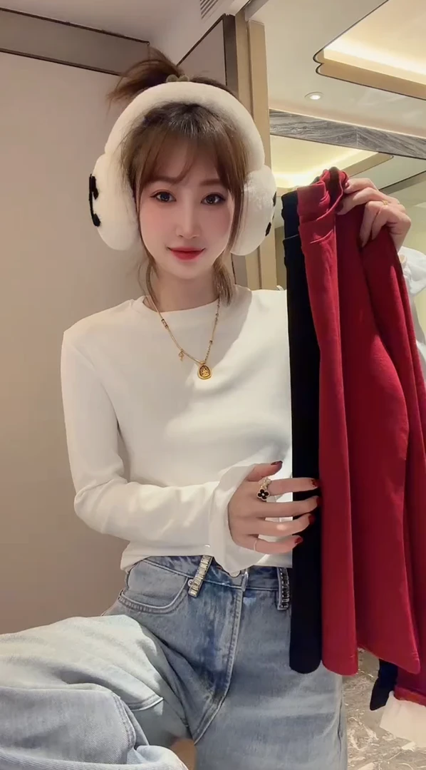 韩ins2026早春新款时髦减龄拼接撞色圆领显瘦百搭打底长袖T恤上衣