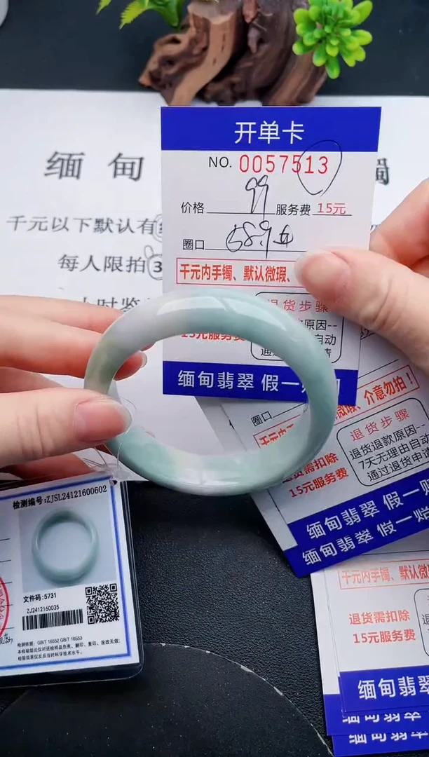 【闪购商品】翡翠手镯未镶嵌13天然翡翠A货