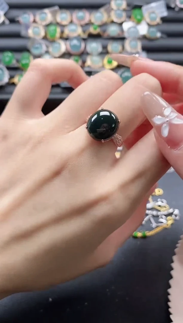 【闪购商品】翡翠戒指银S925镶嵌51151