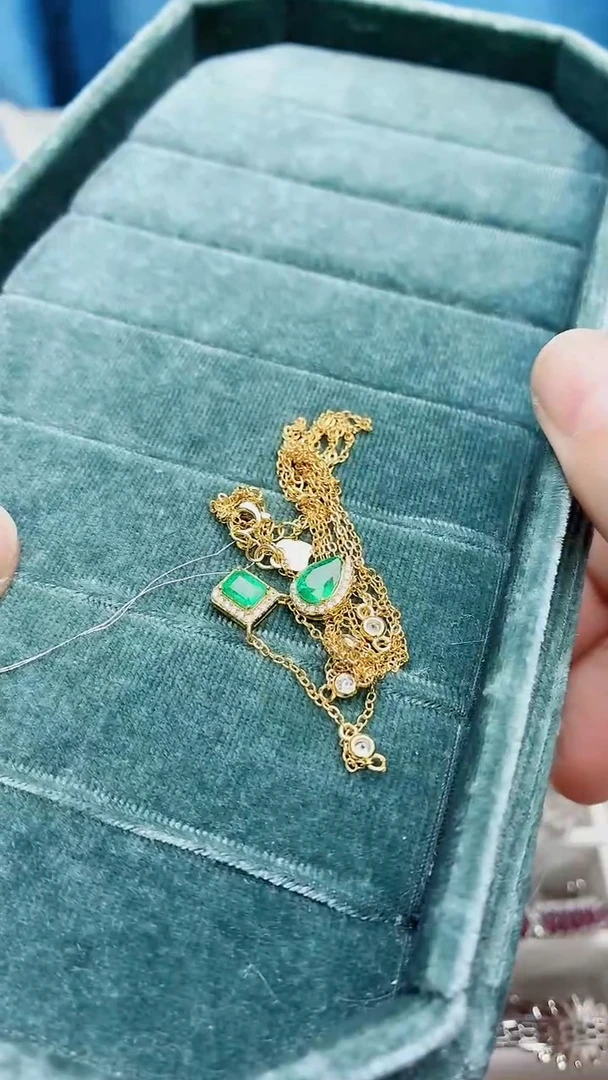 银S925镶嵌项链祖母绿291ZB1106产品一个