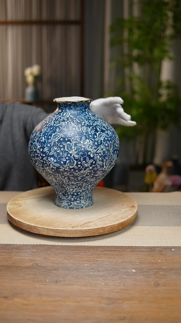 【闪购商品】陶瓷  花器青花瓷芙蓉花灯笼