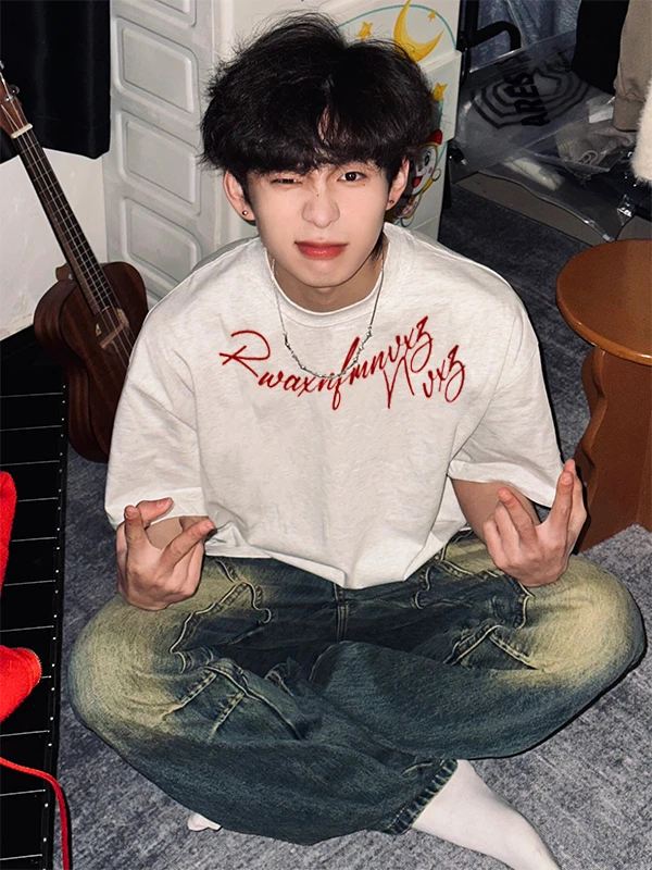 【重磅纯棉】夏季上衣美式半袖宽松潮流圆领韩版休闲痞帅男短袖T恤