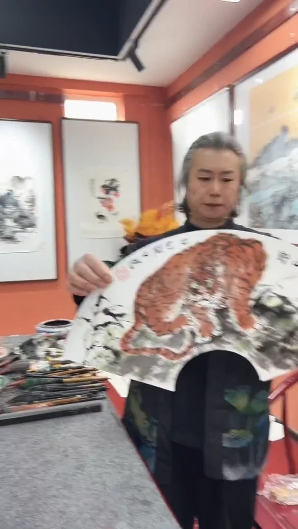国画周大拙/花鸟/扇面