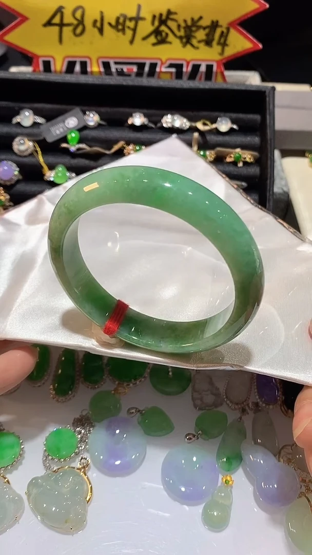 未镶嵌手镯翡翠整圈绿