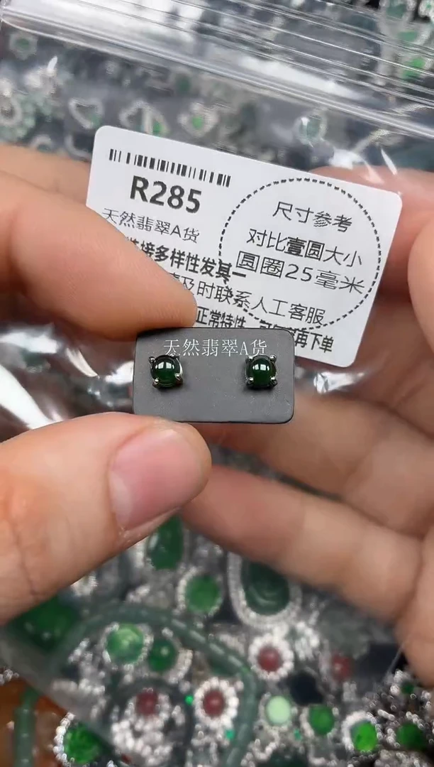 颈饰未镶嵌翡翠R285耳钉