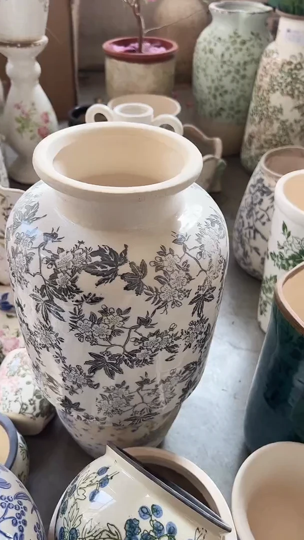 【闪购商品】陶瓷花盆高23cm内口10.5cm