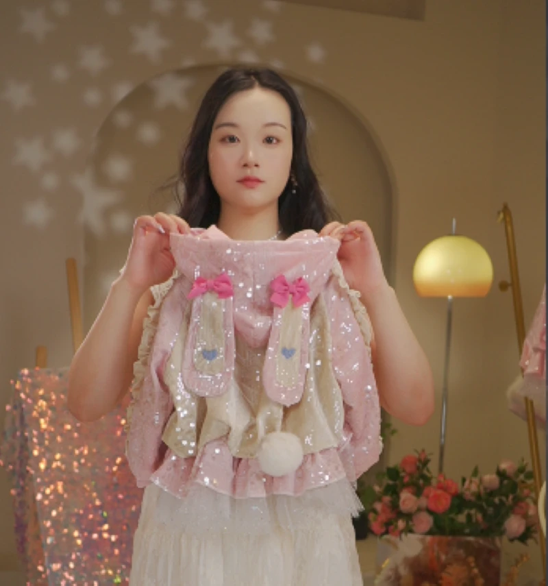 （仙女兔兔）2025年新款秋季女童棒球领粉色外套韩版