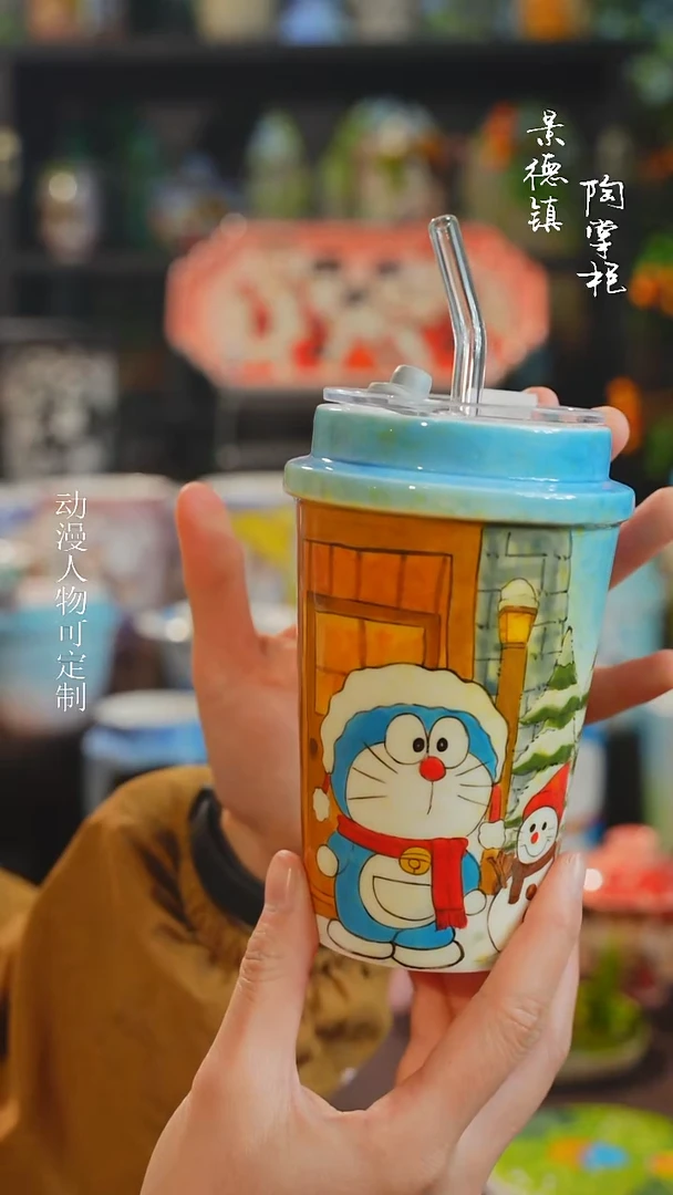 景德镇高温釉下彩原创手绘陶瓷