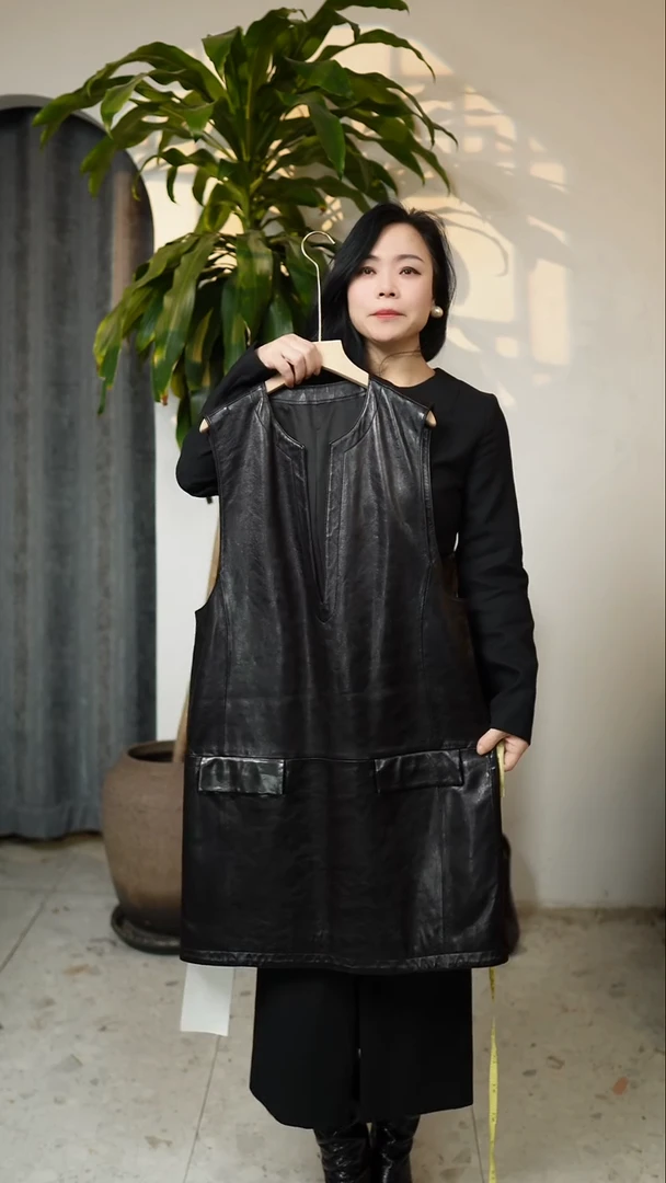 高定设计小绵羊皮背心马甲，黑色，M码（90-130斤）