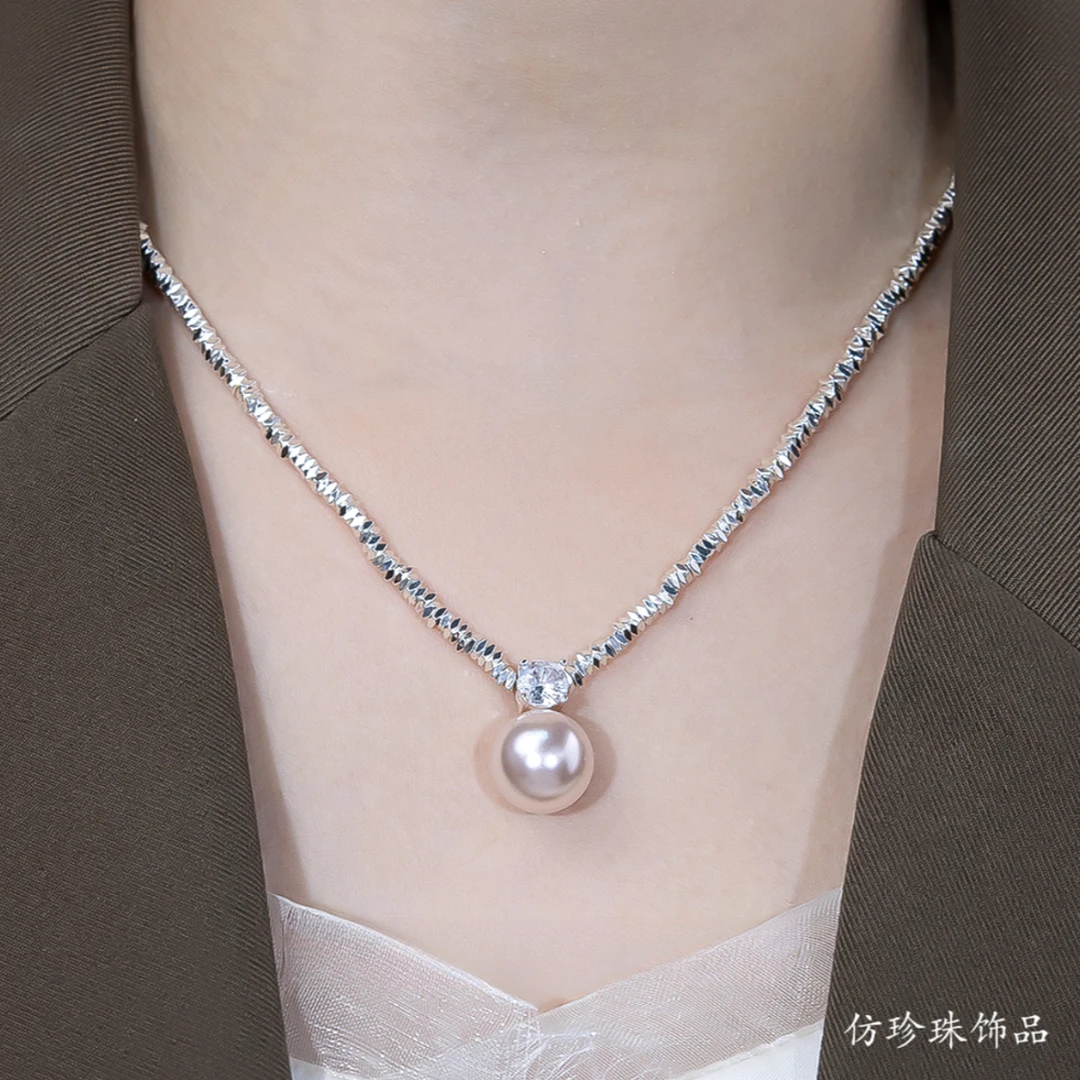 铜合金亚克力项链 铜合金 亚克力 合成立方氧化锆 [王妃3]项链