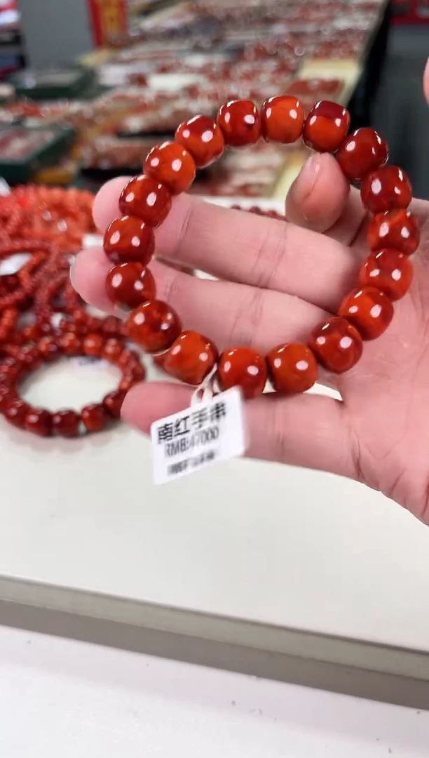 南红玛瑙瓦西老型手串12+未镶嵌一个/条