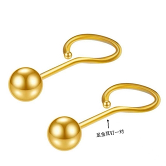【老王黄金】足金999泡泡耳钉（一对）假一赔四经典 CAZ0