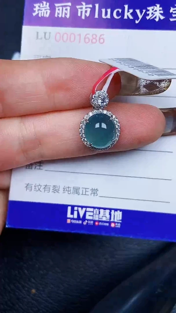 颈饰银S925镶嵌翡翠16868