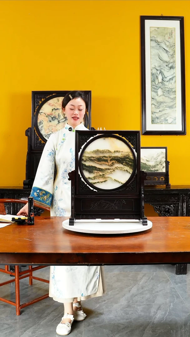 石材天然大理石画摆件