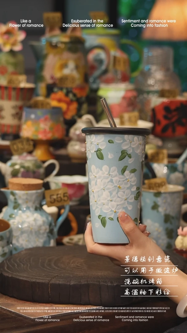 陶瓷景德镇高温釉下彩手工手绘款式