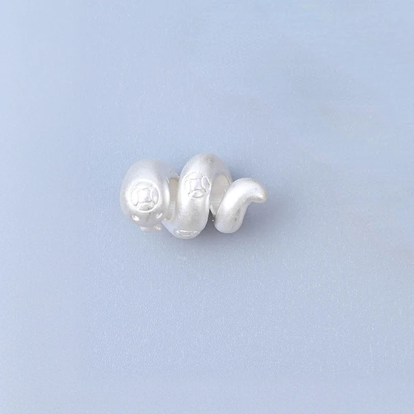 【12期免息】金秋银制品 足银生肖蛇铜卷卷蛇手绳配件足银手链DIY配