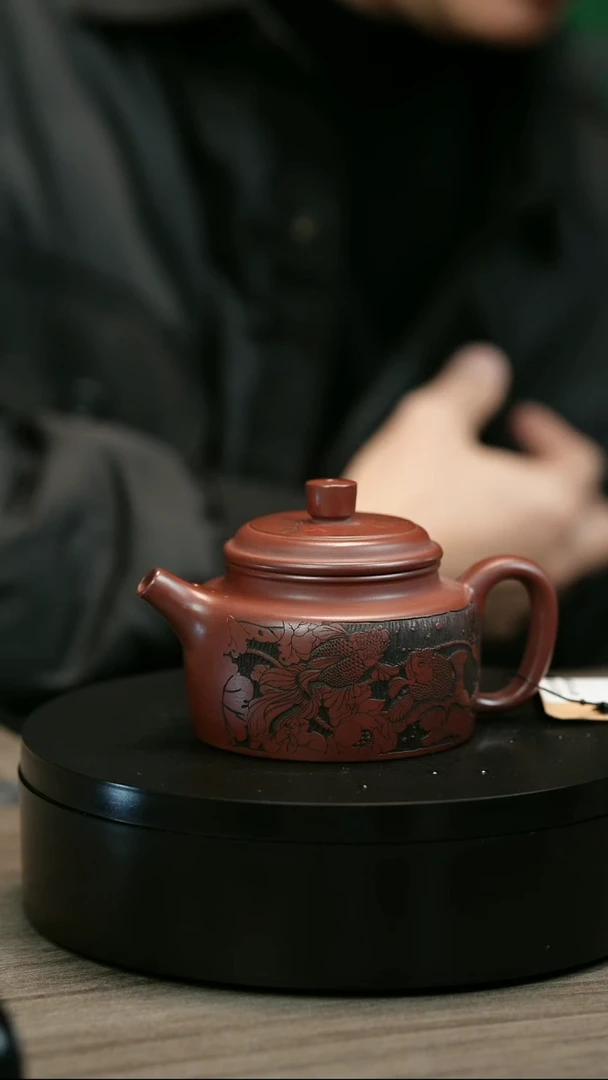 茶壶紫砂用****5H2419李發香龙血砂荷气生财德中