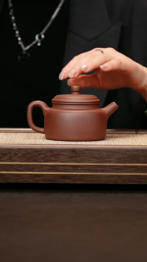 茶壶紫砂原矿紫泥  德钟壶