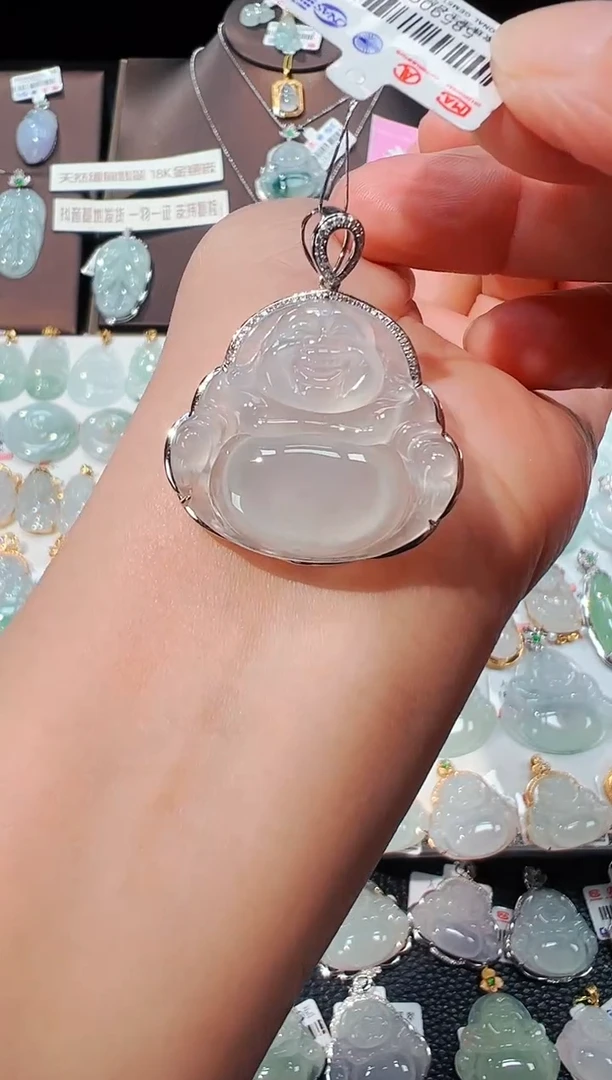 【闪购商品】翡翠吊坠(不含链)18K金镶嵌佛公吊坠788